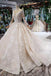 Princess Long Sleeves Ball Gown Lace Wedding Dresses, Long Bridal Dress DMN43