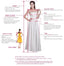 Elegant Half Sleeves Pink Tulle Long Lace Prom Dress with Slit DM607