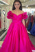 Blue Off-the-Shoulder Ruffles A-Line Prom Dress Formal Evening Dresses DMP305