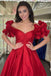 Blue Off-the-Shoulder Ruffles A-Line Prom Dress Formal Evening Dresses DMP305