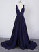 Burgundy A Line Deep V Neck Cheap Bridesmaid Dresses For Wedding DMI92