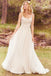Spaghetti Strap Ivory Wedding Dress A Line Beaded Bridal Gowns DMP85