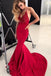 Spaghetti Strap V Neck Lace Long Mermaid Prom Dress DML45
