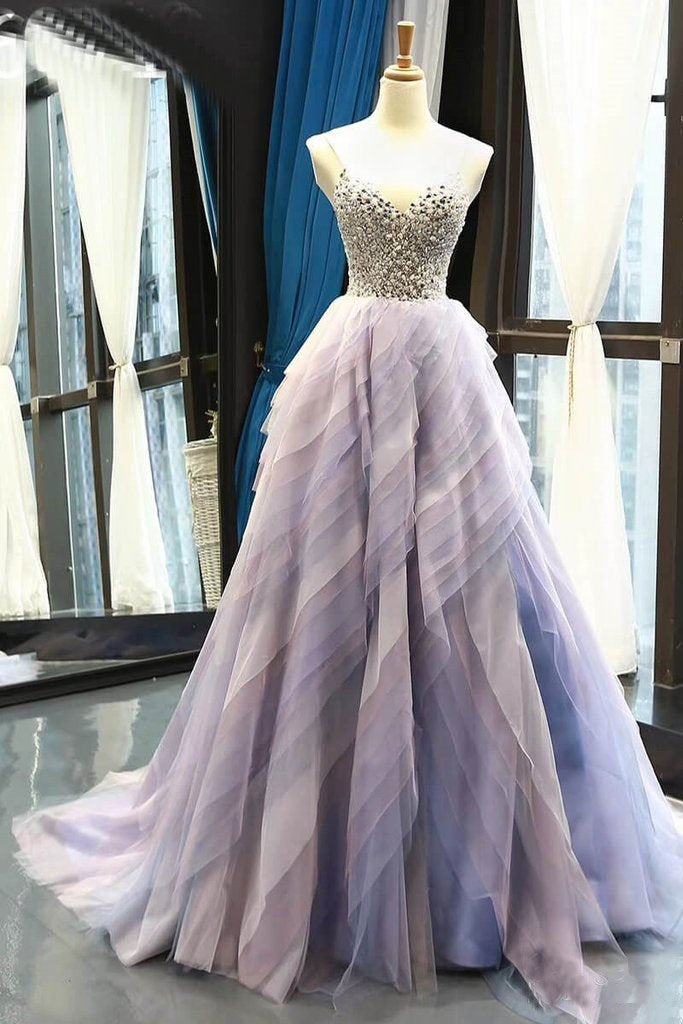 Spaghetti Strap V Neck Wedding Dresses,Cheap Elegant Prom Dress DMI85