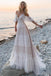 Spaghetti Straps Cold Shoulder  Ivory Tulle V Neck Wedding Dresses DMP86