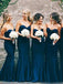 Sweetheart Mermaid Navy Blue Bridesmaid Dresses Wedding Party Dress DMO15