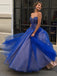 Strapless Royal Blue Prom Dresses Sweetheart Ball Gowns DMO97