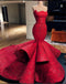 Charming Mermaid Red Long Beading Prom Dress, Evening Dresses DME61