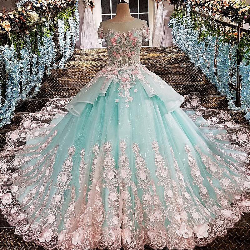 turquoise blue wedding dress Quince Dresses Satin Ball Gown 67527 Viniodress Cap Sleeve Turquoise Princess Prom Dress Turquoise
