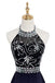 High Low Halter Sleeveless Beading Chiffon Ombre Prom Dress DMG77