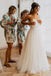 Beach Sweetheart White Wedding Dress with Lace,Casual A Line Wedding Dresses DM109