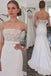 Simple Strapless Mermaid Long Wedding Dress with Sweep Train DML46