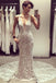 Mermaid V-Neck Backless Court Train Wedding Dress with Lace Appliques DMK47
