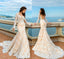 beautiful Lace Mermaid Deep V-Neck Backless Long Sleeves Backless Wedding Dresses DM773