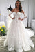 Long Sleeves Ivory Lace Appliques Backless Long Wedding Dress with Train DMF23