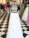 Two Piece Halter Embroidered Tulle Prom Dresses Cheap A Line Long Formal Dresses DMN78