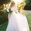 2 Pieces Lace Top Chiffon Skirt Romantic Long Sleeves Wedding Dresses DMM82