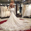 Sexy Mermaid Lace Wedding Dresses stunning Cap Sleeves Appliques Bridal Gowns DM106