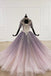 Sparkly Ball Gown Half Sleeves Ombre Quinceanera Dresses with Flowers DMS90