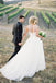 A-line White Tulle Vintage Open Back Wedding Dress beautiful DM570