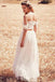 Two Piece Off the Shoulder Cheap Tulle Beach Wedding Dresses DMC93