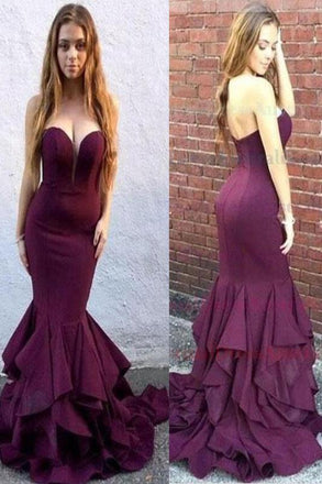 Long Sweetheart Strapless Mermaid Teens Prom Dresses, Evening Dresses for Women DMH16