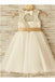 A-line Scoop Sleeveless Bowknot Floor-Length Tulle Flower Girl Dresses With Lace DM712