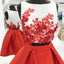 Red Short Two Piece A Line Homecoming Dresses,Graduation Dresses DMB65
