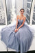 Strapless Sparkle Grey Long Prom Dresses Sweetheart Neck Ball Gown DMP3