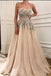 Charming Spaghetti Straps Appliques A-line Formal Long Prom Dresses DMH14