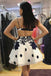 Ivory Short Cheap V Neck Lace Appliques A Line Homecoming Dresses DMB89