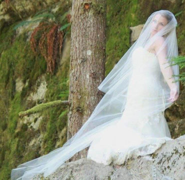 2 Tier Hip Length Blusher Wedding Veils WV6