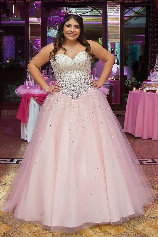Cheap Sweetheart Strapless Ball Gown Long Plus Size Prom Dress