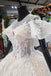 Elegant Ball Gown Big Wedding Dresses, Appliques Bridal Dress with Short Sleeves DMN73