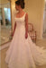 Elegant A Line Appliques Scoop Long Wedding Dresses DME93
