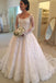 Long Sleeves Scoop Off White Lace A Line Elegant Wedding Dresses DMG93