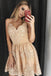 Stylish A-Line Spaghetti Straps Short Homecoming Dress with Lace Appliques DMD14