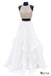 Two Piece Floor Length Burgundy Prom Dress Beaded Open Back Evening Gown DM603