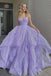 Princess Lavender Tiered Spaghetti Straps A Line Long Prom Dress DMP024