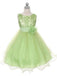 Ball Gown Round Sleeveless Tulle Flower Long Flower Girl Dress DM704