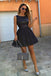 Popular Round Neck Sleeveless Sequins Elegant Dark Blue Homecoming Dresses DMC87