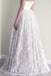 Sweetheart Sleeveless Long White Lace A Line Wedding Dress with Belt DM528