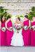 A-Line One-Shoulder Floor-Length Fuchsia Chiffon Bridesmaid Dresses DMS38