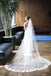 Alencon Lace Partial Applique Long Veil for Wedding WV17