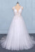 Stunning A Line V Neck Tulle Lace Appliques Wedding Dresses, Bridal Dress DMQ12