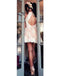 Cute A-line Halter Pink Short Homecoming Dresses Lace Appliques DMA91
