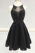 Sexy Black Lace Homecoming Dress,Short V Neck Party Dresses,Black Prom Dresses DM308