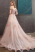 A-line Off-the-shoulder Pearl Pink Long Prom Dresses Evening Dress DMS23