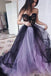New Arrival Sweetheart Long Tulle Sleeveless Lilac Black Prom Dress with Appliques DMH42