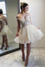Sexy Off the Shoulder A-Line Tulle Beaded Homecoming Dresses,Graduation Dress DMB52